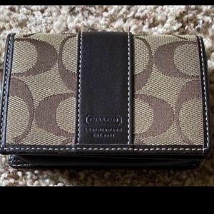 Coach Signature C Credit Card Case Holder Brown